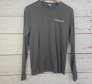 Tesla Men's Gray Long Sleeve Shirt Size Small